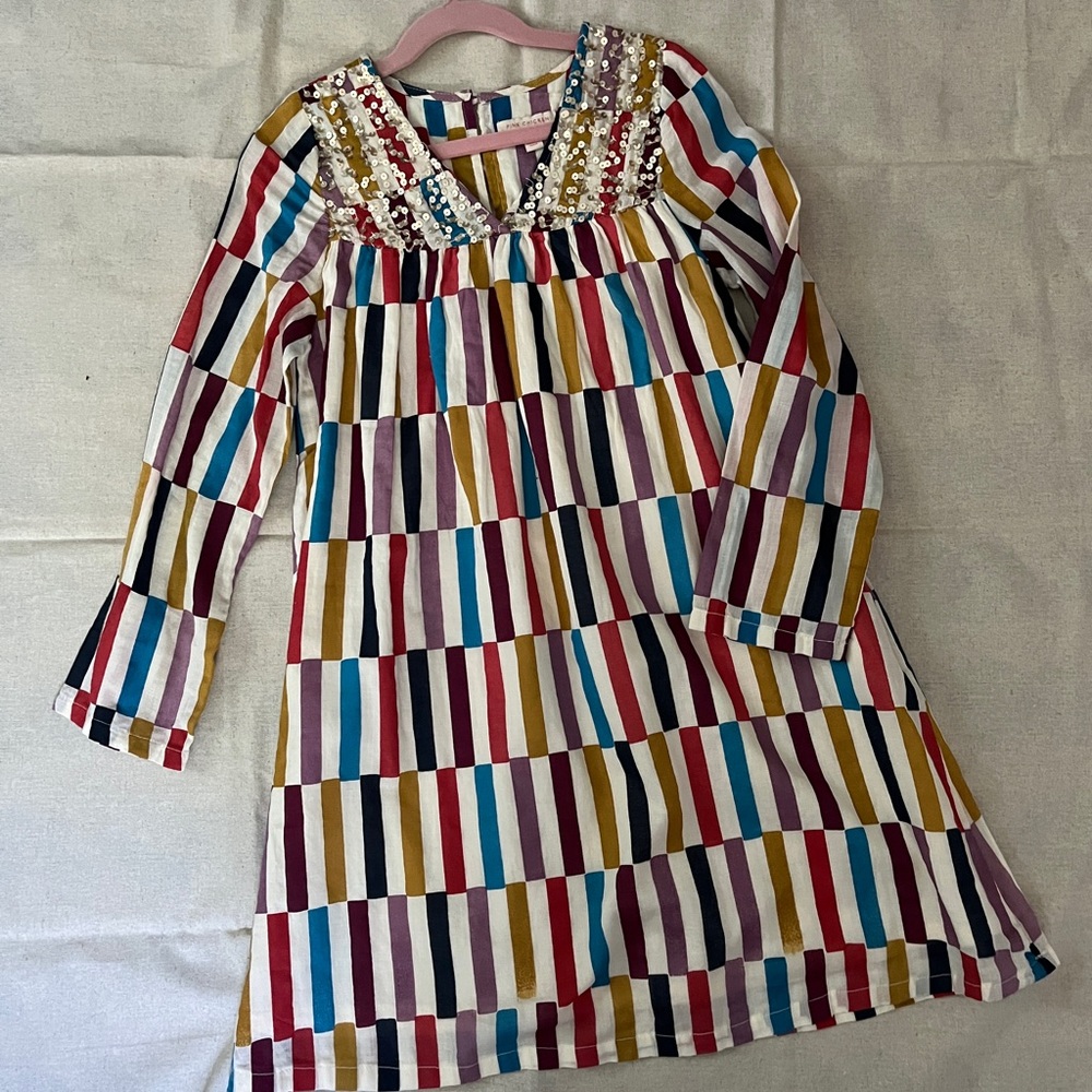 NWT Whimsical Pink Chicken dress with sequins size 10Y